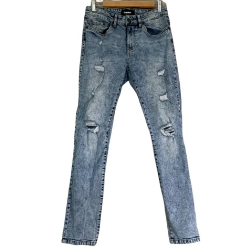 Bluenotes Mens Chase Skinny Fit Distressed Jeans Sz 30